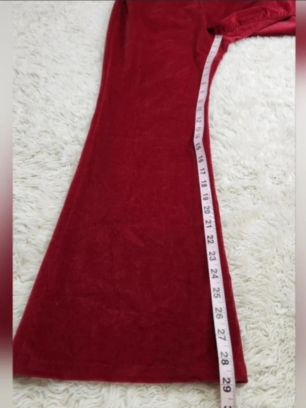 Soft Surroundings Corduroy Pull On Flare Pants Red Petite Medium